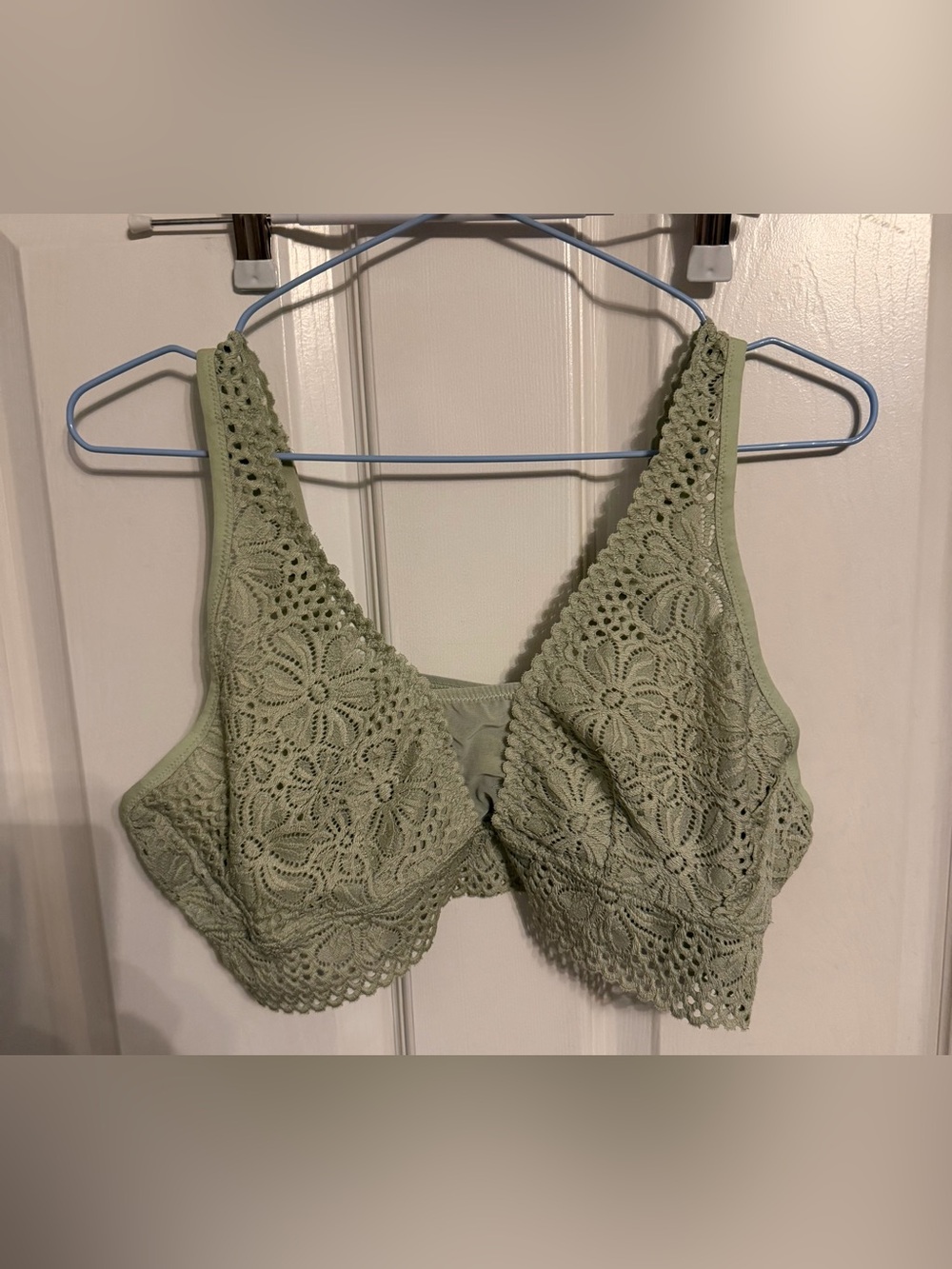 aerie Floral Lace Bralette in Sage